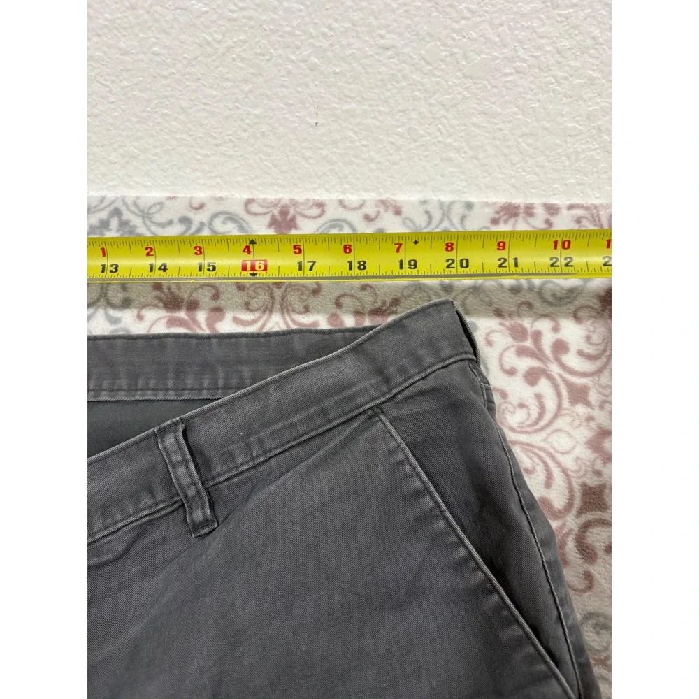 Lands End Mens 46 Traditional Fit Chino Pants Gray Straight Leg Stretch Cotton